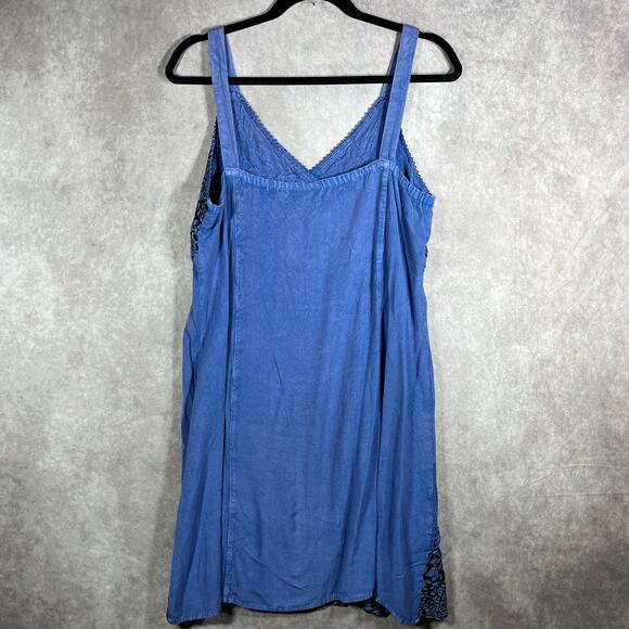 Raya Sun Dress Women Small Blue Floral Sleeveless V-Neck Casual Boho Fairy - Picture 5 of 11